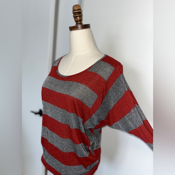 Red & Silver Dolman Long Sleeve - Picture 3 of 6